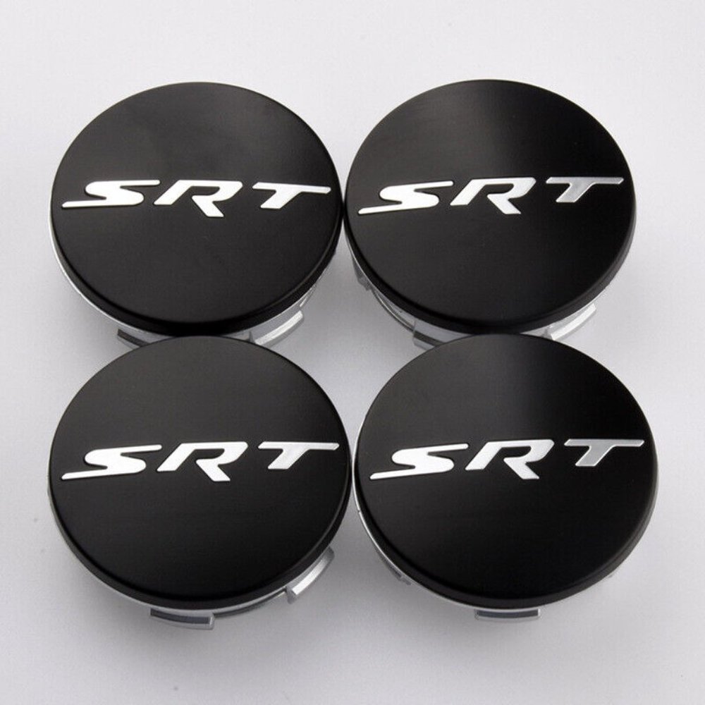 Brand New 4 Matte Black Chrome DODGE & JEEP SRT Wheel Center Caps Dodge …